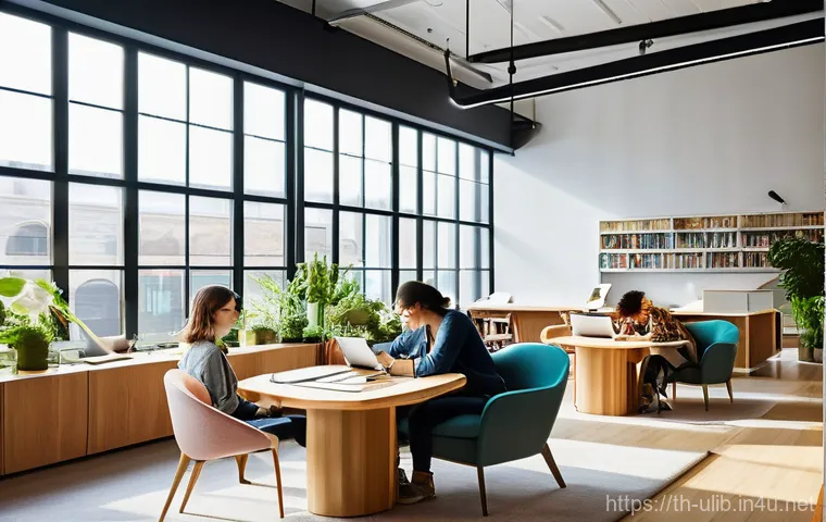 이색도서관 사업 계획서 작성법 - **Prompt:** A vibrant, modern library space filled with natural light, designed with a creative and ...