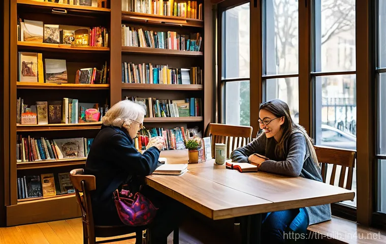 헌책방과 도서관 결합 모델 - **Prompt 1: Cozy Community Reading Space**
"A vibrant, inviting interior of a hybrid used bookst...