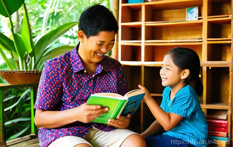 책 교환 도서관 운영법 - **Prompt:** "A vibrant and cozy community book exchange corner in a sunny Thai village. The scene fe...