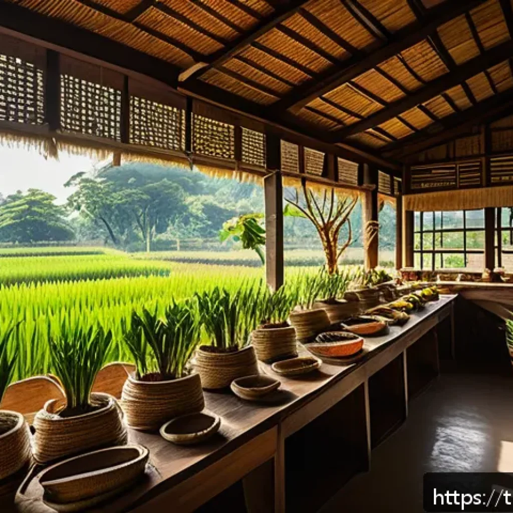 지역 특화 도서관 만들기 - A vibrant community agricultural library interior in Thailand, filled with wooden shelves neatly org...
